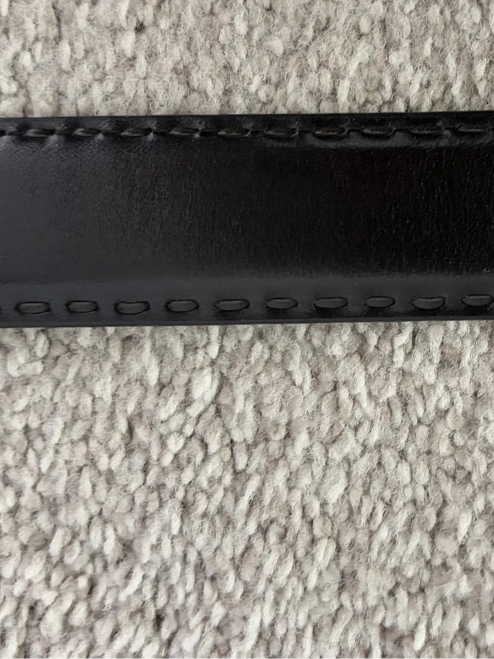 NWOT Johnston & Murphy Leather Belt in Black, Men’s Size 38, Shiny Silver Buckle
